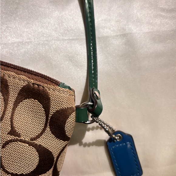 Signature Coach Wristlet with Green Accent Leather - Picture 2 of 8
